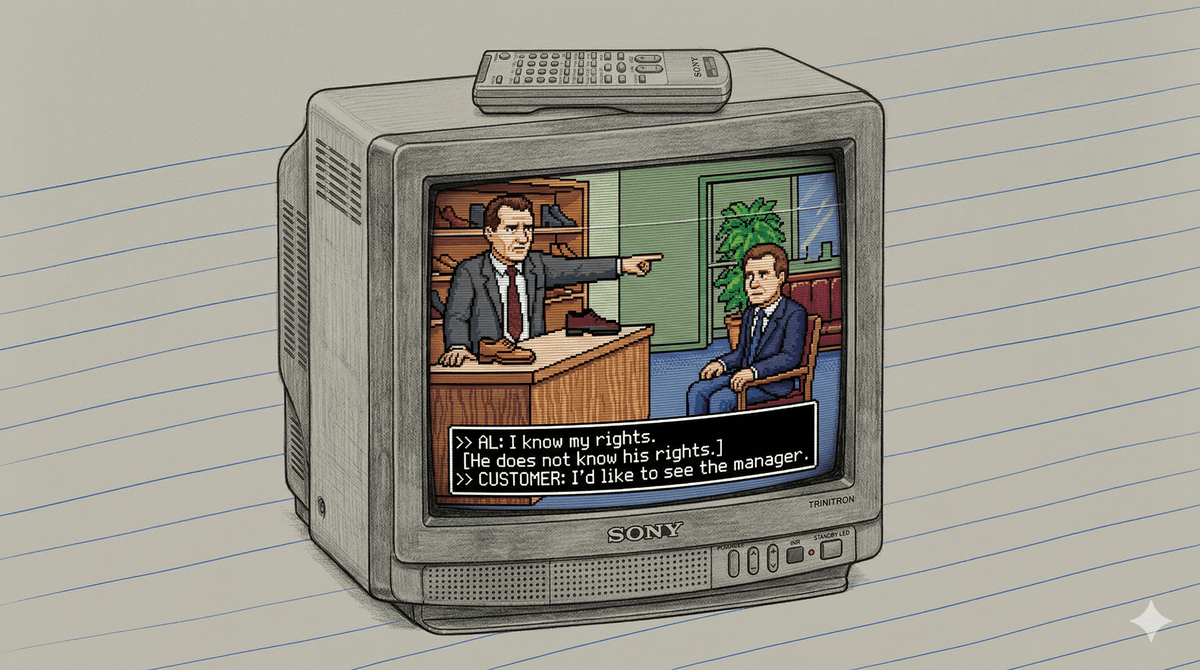 Al Bundy behind the shoe-store counter, right about everything and unable to turn it into an outcome.